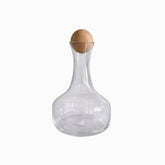 Glass Water Jug with Bamboo Ball Lid, 1.5L - glass carafe with wooden ball stopper