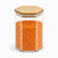 Hexagonal glass jar with bamboo lid, 10x13cm, filled with red lentils