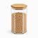 Hexagonal glass jar with bamboo lid, 10x16cm, filled with chickpeas