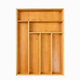 Kitchen Drawer Organizer - bamboo cutlery tray with 6 compartments