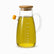 1 liter glass olive oil jug with measuring scale up to 1000 ml, bamboo lid and yellow spout cap