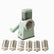 Manual Rotary Vegetable Slicer & Grater - mint green drum grater with 6 blades