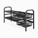 Black metal 2-tier expandable under-sink rack with 5 sliding wire baskets, empty
