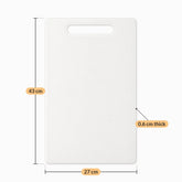 White plastic cutting board dimensions 43 x 27 cm, 0.6 cm thick