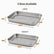 Large 36 x 27 x 6 cm and medium 30 x 22 x 6 cm perforated stainless steel drainer trays with dimensions
