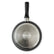 Bottom of a granite frying pan showing the stainless steel induction base with the Phoenix logo and stove icons