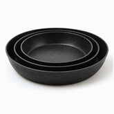 Phoenix black granite round pans set of 3 nested, no handles, speckled non-stick coating