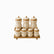 Porcelain Canisters with Bamboo Lids & Rack - 7 cream textured canisters on a bamboo stand
