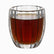 250ml short ribbed double wall glass cup filled with tea