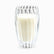 450ml tall ribbed double wall glass cup filled with milk