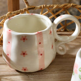 Red & Pink Butterfly Ceramic Mug - view 3