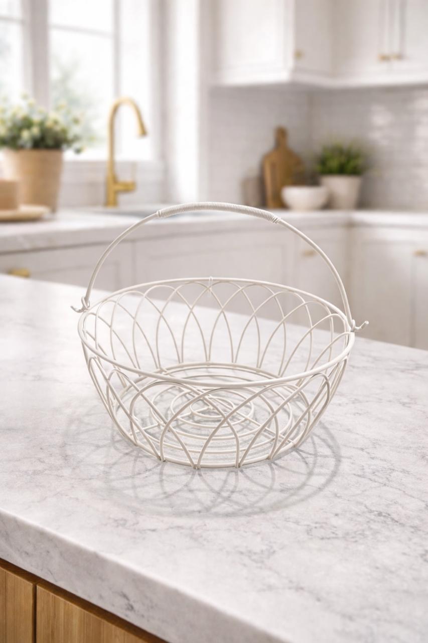 1 Tier Stainless Steel Fruit/Vegetables Basket | Black Color| White Color