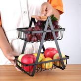 Black Triangle Metal Fruit Basket Stand - view 4