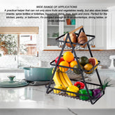 Black Triangle Metal Fruit Basket Stand - view 5