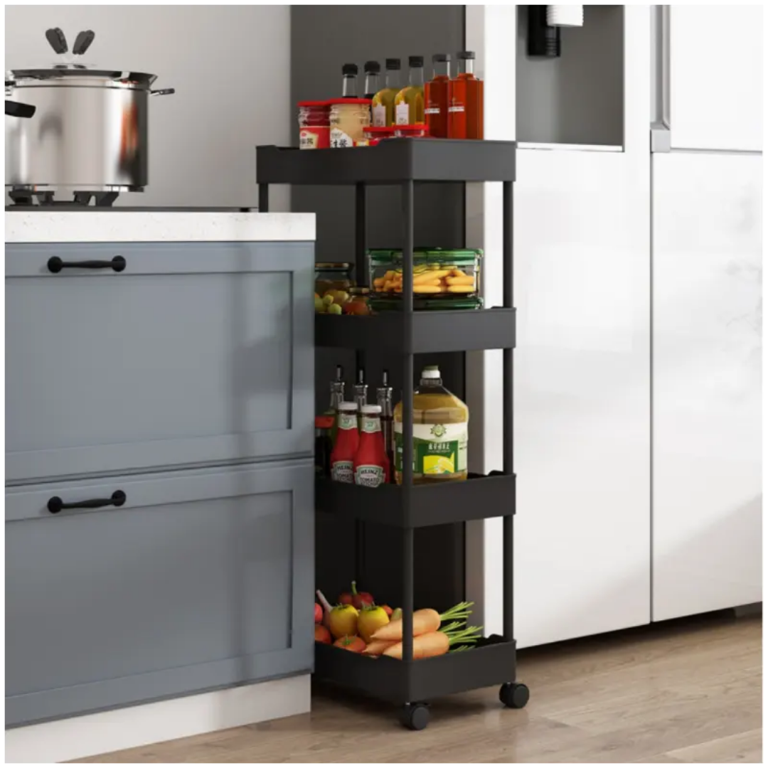 4 Tiers Black Trolly