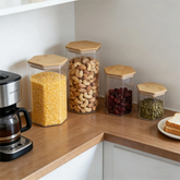 Hexagonal Airtight Glass Jars with Bamboo Lids - view 5