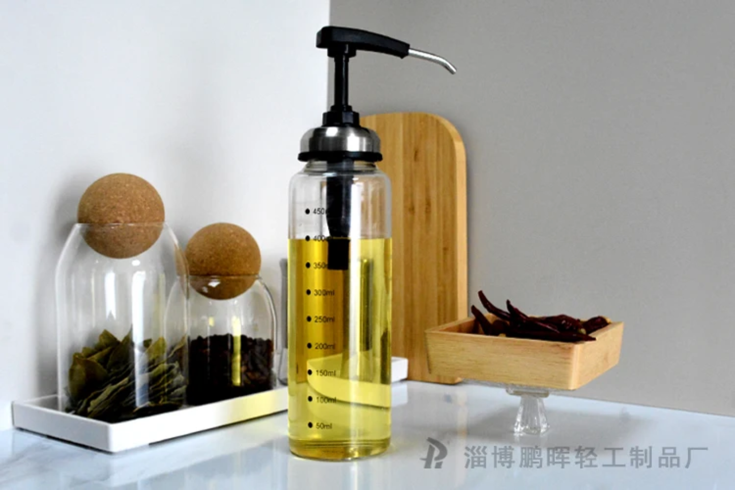 Sauce/Dressing/Oil Glass Press Dispenser