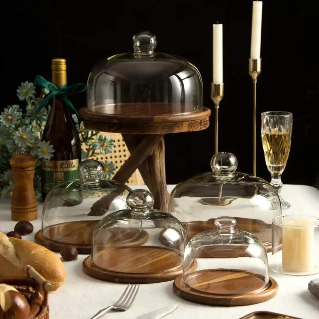 Dessert Tray with Glass Dome