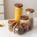 Glass Food Storage Containers with Burnt Wood Lids, Set of 5 - view 2