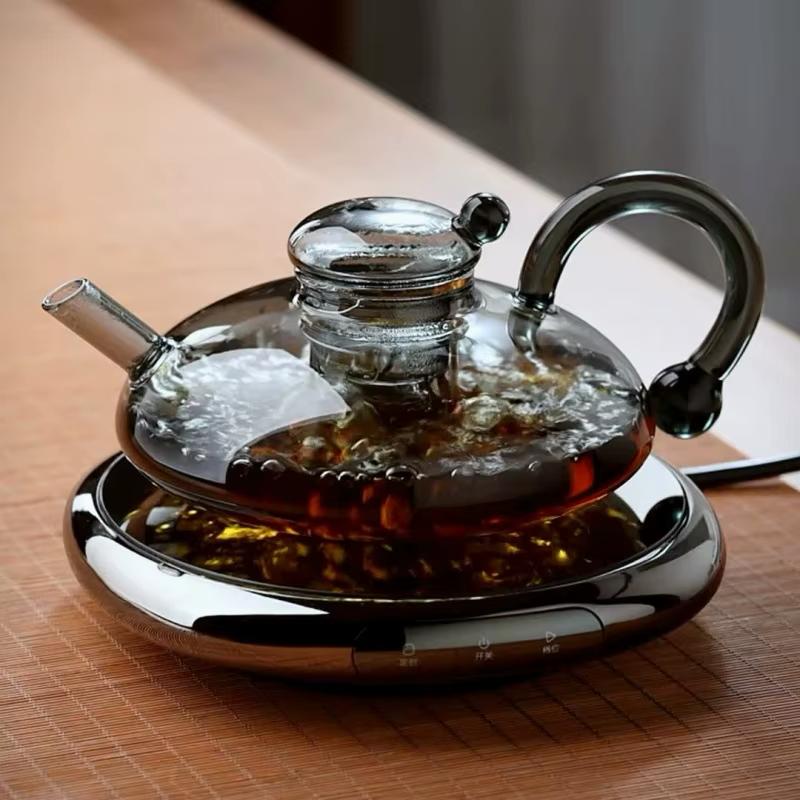 700ml Heat Resistant Glass Black Teapot