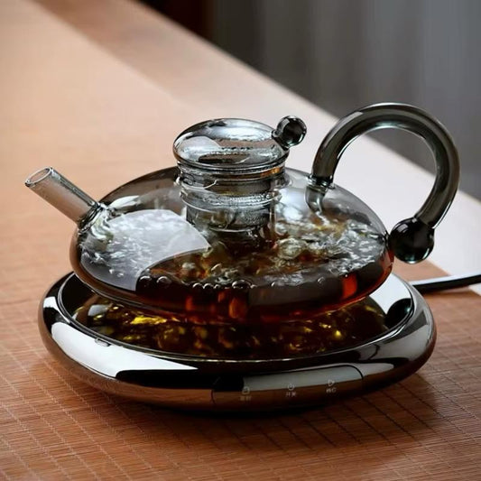 700ml Heat Resistant Glass Black Teapot