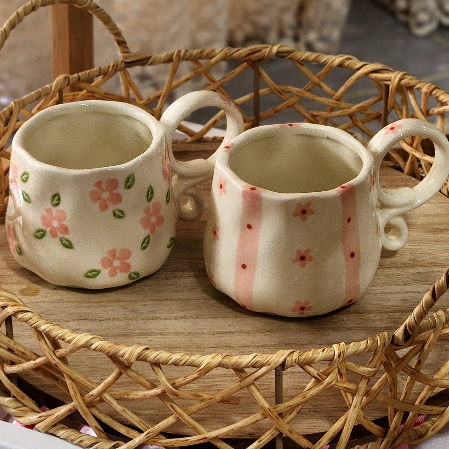 Butterfly Wing Ceramic Mug | Red×Pink