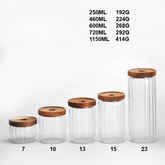 Glass Food Storage Containers with Burnt Wood Lids, Set of 5 - view 6