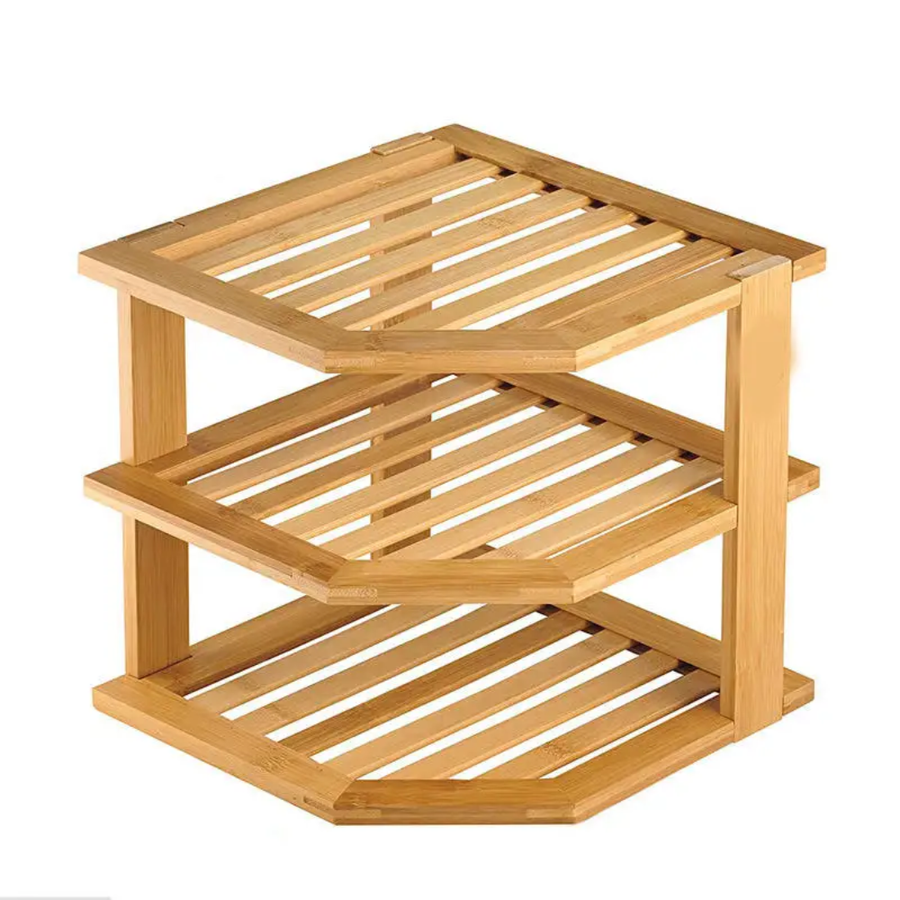 3-Tier Bamboo Kitchen Organizer Stand