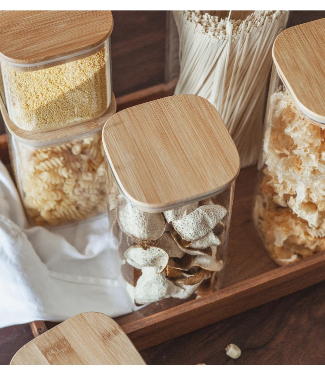 Rectangular Glass Container with Bamboo Lid - view 3