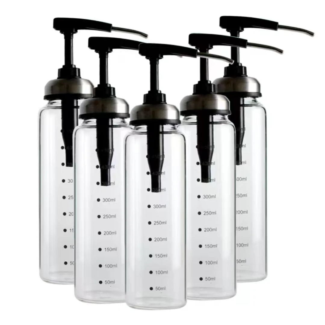 Sauce/Dressing/Oil Glass Press Dispenser