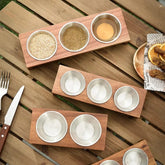 Stainless Steel Sauce Cups with Wooden Stand - view 4