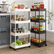 5-Tier Black Kitchen Storage Trolley Cart - view 3