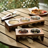 Stainless Steel Sauce Cups with Wooden Stand - view 3