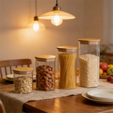 Hexagonal Airtight Glass Jars with Bamboo Lids - view 6