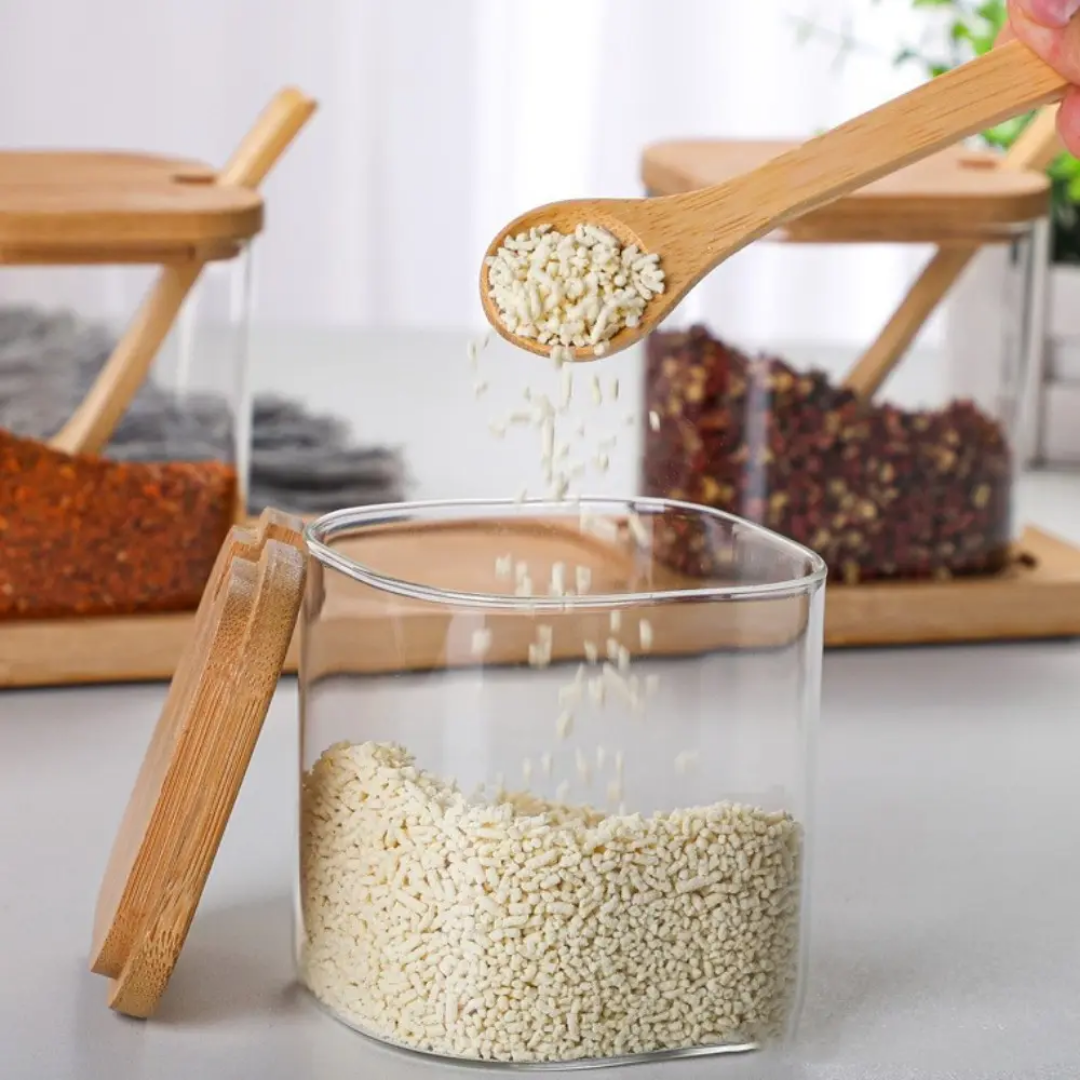 Glass Container With Spoon