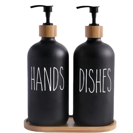 Dispenser Set| Black&Bamboo