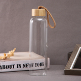Glass Water Bottle with Bamboo Lid, 1L - view 2