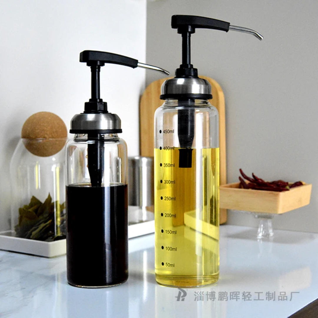 Sauce/Dressing/Oil Glass Press Dispenser