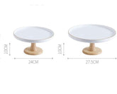 Porcelain Cake Stand with Bamboo Base - view 5