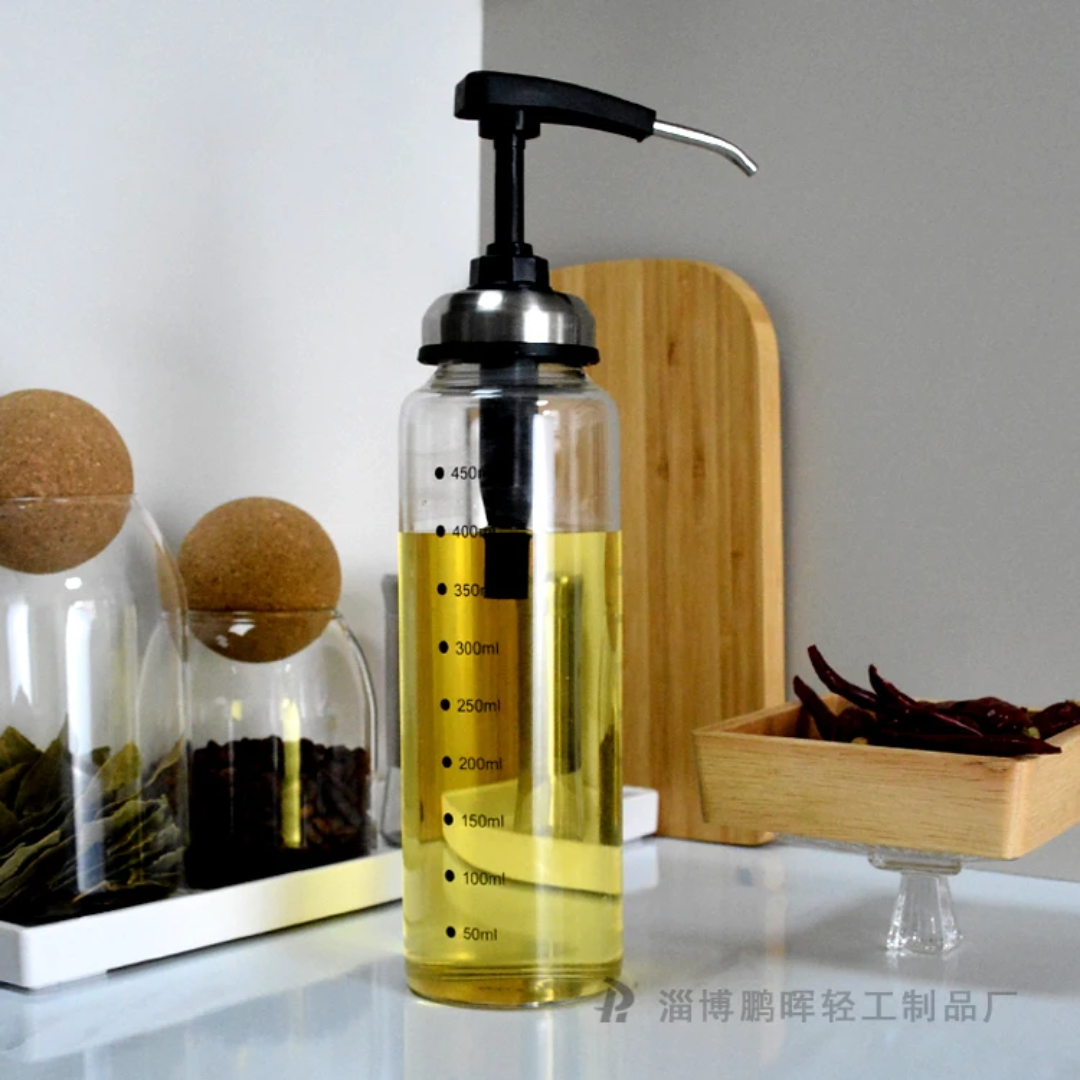 Sauce/Dressing/Oil Glass Press Dispenser