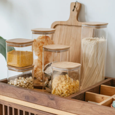 Rectangular Airtight Glass Container with Bamboo Lid - view 2