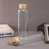 Glass Water Bottle with Bamboo Lid, 1L - view 5