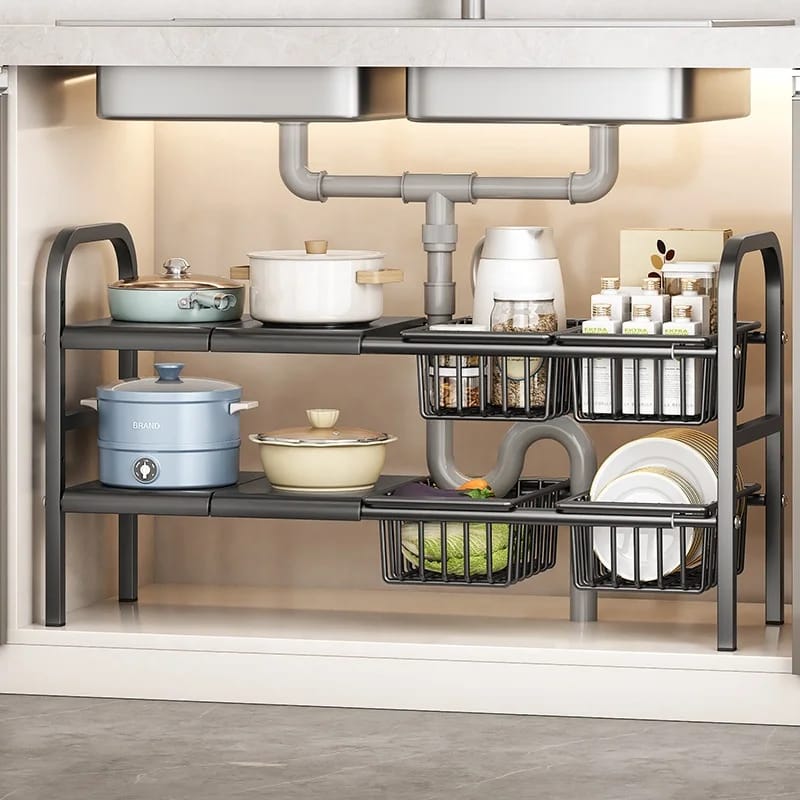 Under-Sink 3-Tier Multi-Purpose Kitchen Storage Rack