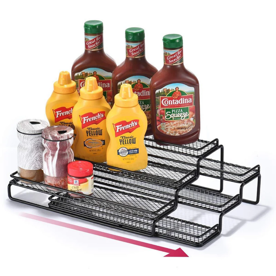 Expandable 3-Tier Spice Rack, Jars Not Included