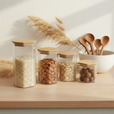 Hexagonal Airtight Glass Jars with Bamboo Lids - view 2