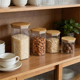 Hexagonal Airtight Glass Jars with Bamboo Lids - view 3
