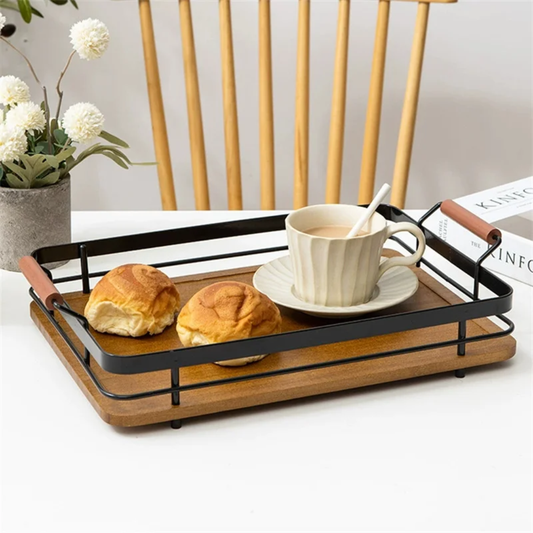 Burned Bamboo Tray | Black or Gold Edges
