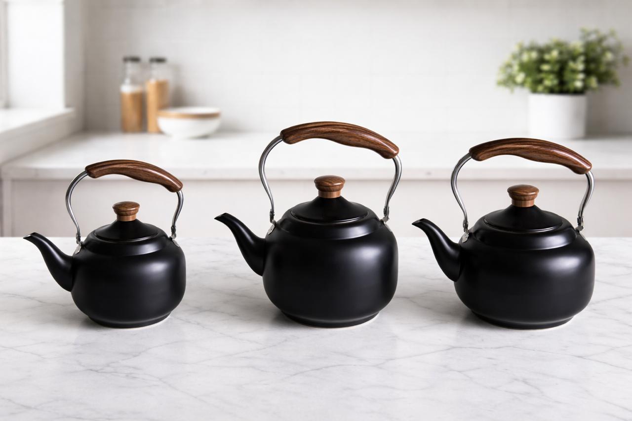 Stainless Steel Teapot | Gold Color | Black Color
