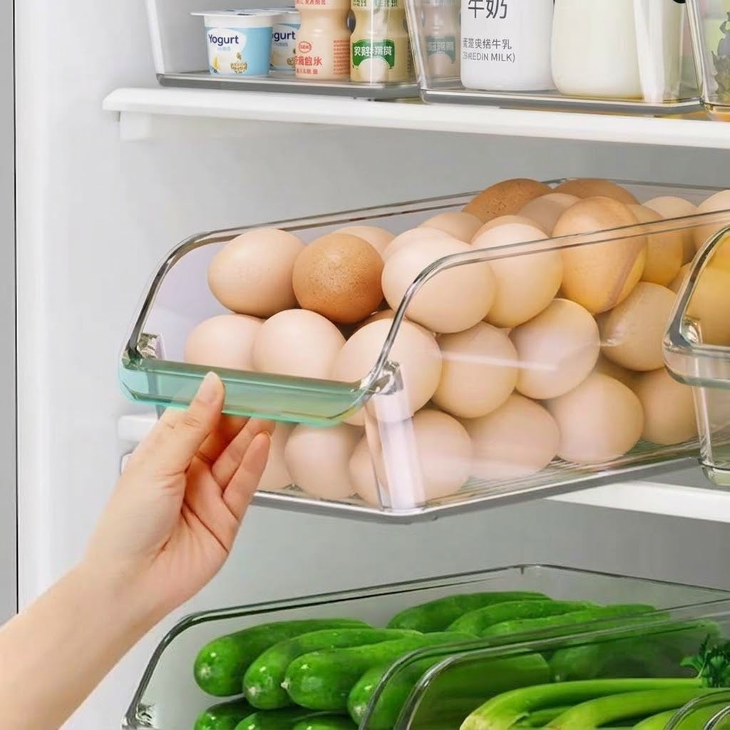 Clear Plexi Fridge Storage Bin | Wide Can & Food Organizer - view 2