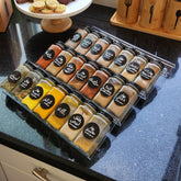Acrylic In-Drawer Spice Rack Organizer with 21 Glass Jars & Labels - view 2